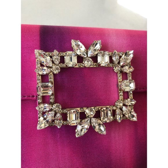 NWB ROGER VIVIER BROCHE ENVELOPE BOUGENVILLE FLAP PURPLE  SATIN CLUTCH - Picture 7 of 15